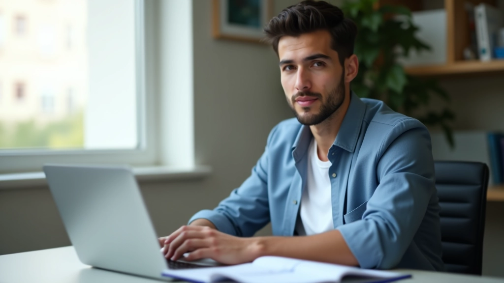 شخص يعمل على مكتب منظم مع ساعة توضح إدارة الوقت